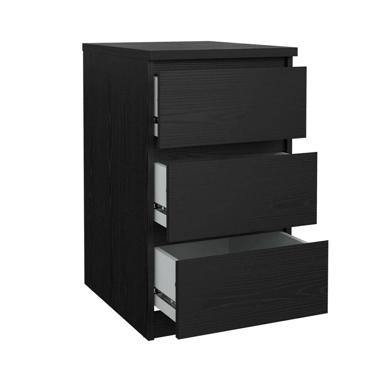KOMMODE Schwarz 40.4/50/70.1 cm - Schwarz, Holzwerkstoff (50/70.1/40.4cm) - DMORA