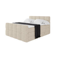 BOXBETT mit Matratze H3/H4 - FAMA-Z KING - 140x200 cm Beige Monolith - Sahara, Holzwerkstoff (140/200cm) - ALTDECOR