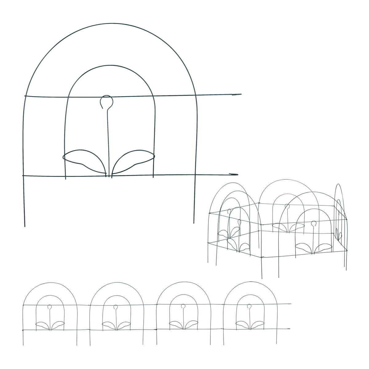BEETZAUN - Grün, Metall (245/46.5/0.2cm) - Relaxdays