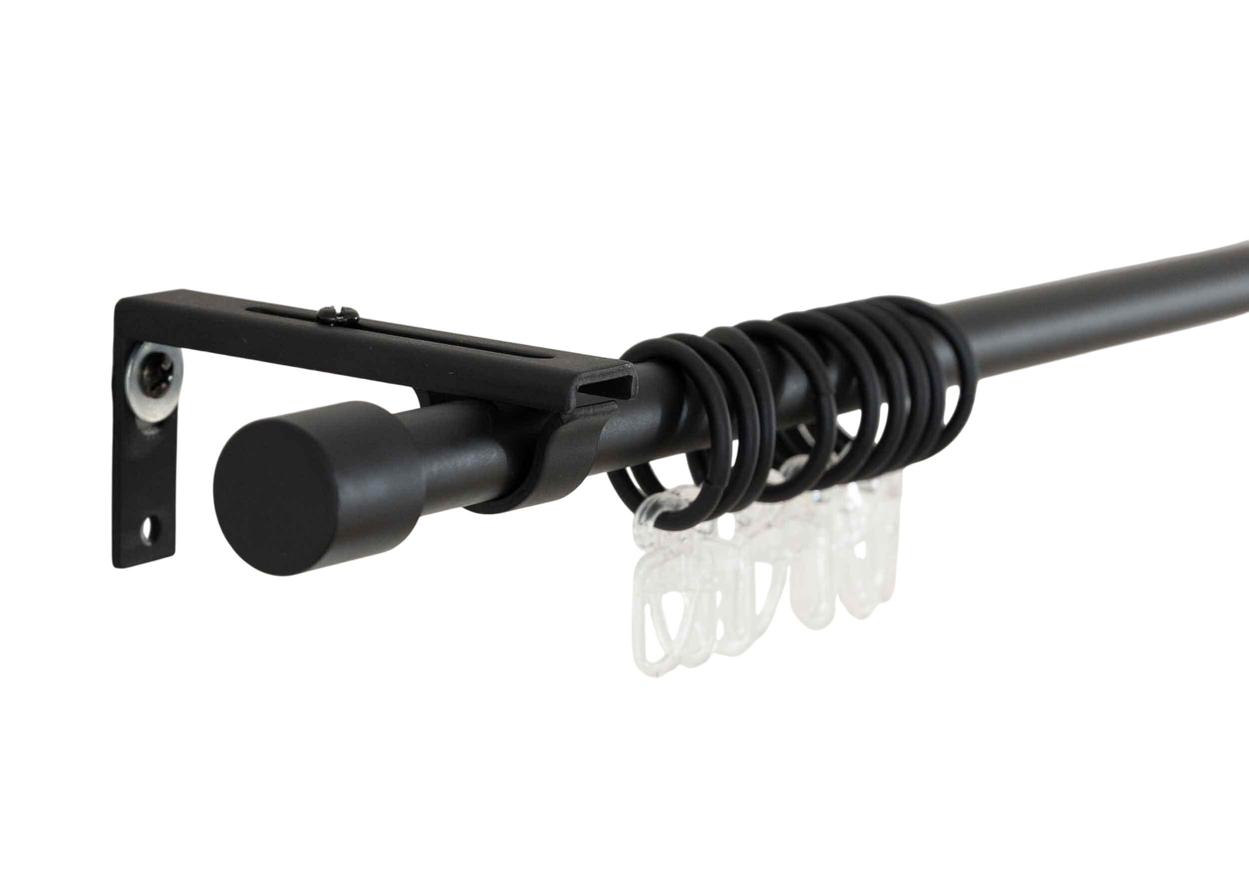 GARDINENSTANGE Ningbo Ø16/19 mm Schwarz - Schwarz, Metall (1.9/210cm) - Gardinenbox