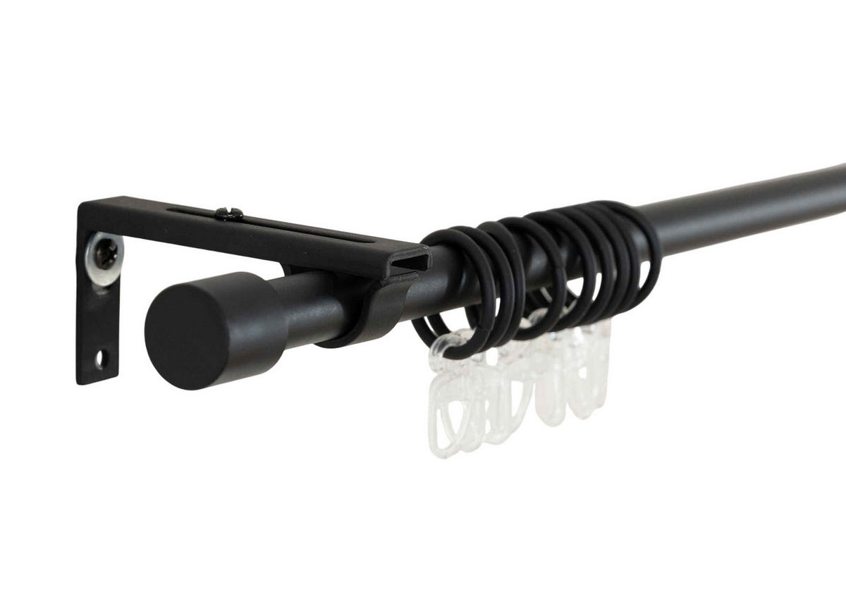 GARDINENSTANGE Ningbo Ø16/19 mm Schwarz - Schwarz, Metall (210cm) - Gardinenbox