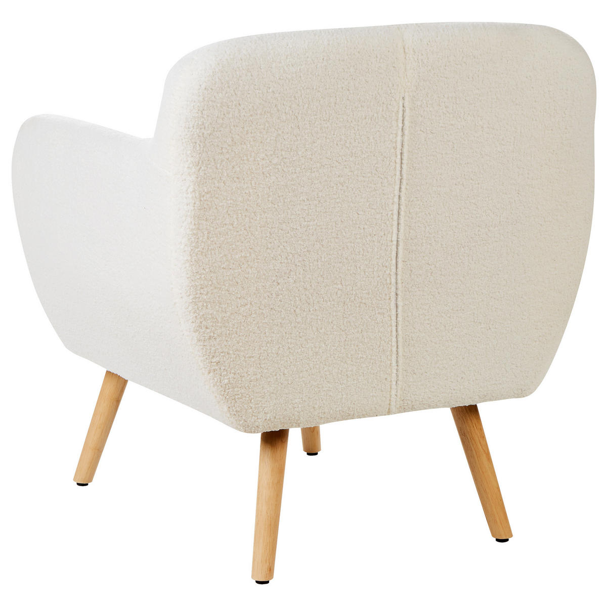 SESSEL Bouclé Weiß Melby - Hellbraun/Weiß, Textil (59/77/68cm) - Beliani