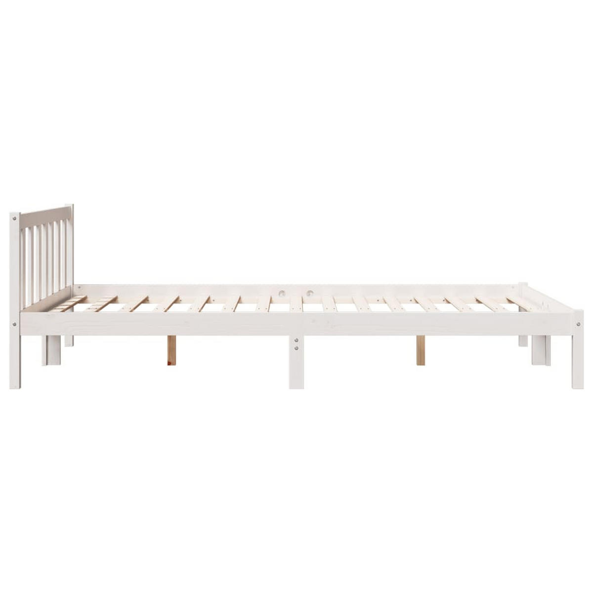 MASSIVHOLZBETT Extra Lang Ohne Matratze Weiss 140/220 Kieferholz - Weiß, Holz (140/220cm) - vidaXL