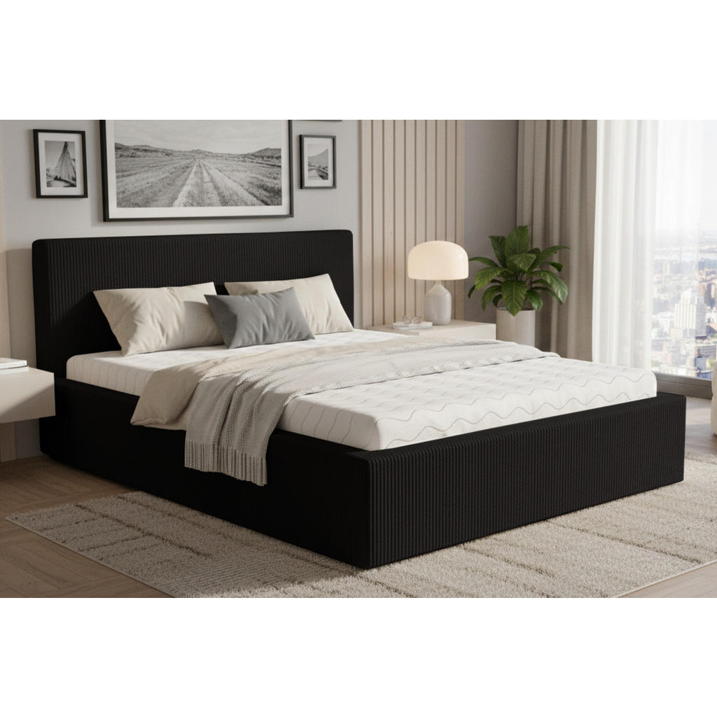 Thumbnail - Deine Möbel 24 Polsterbett, Schwarz, Holzwerkstoff, Holz, Textil, 180x200 cm, Schlafzimmer, Betten, Polsterbetten