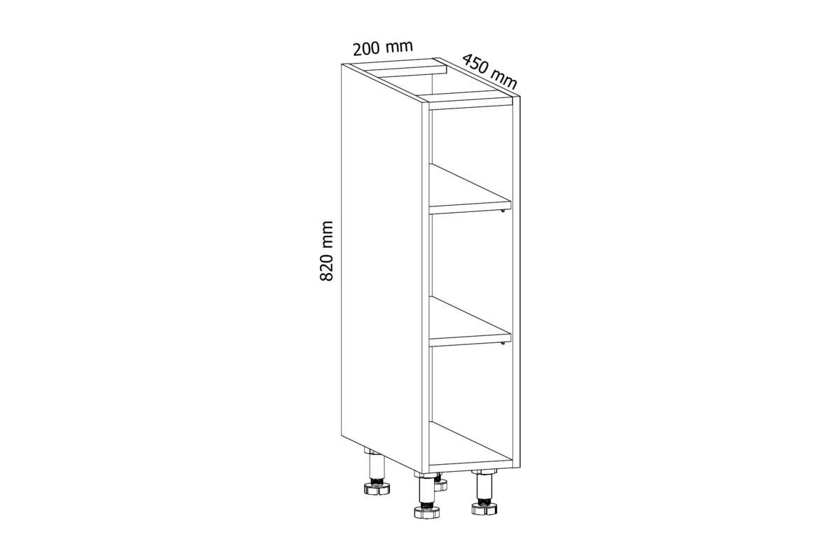UNTERSCHRANK D20P – Provence – Weiß / Matt - Weiß, Holzwerkstoff (20/82/45cm) - ROYAL24_MARKT