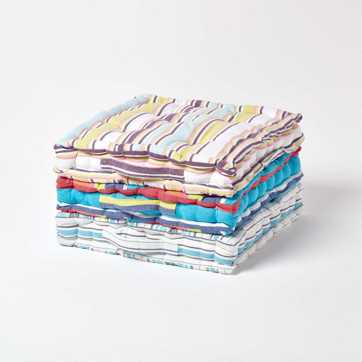SITZKISSEN New England blau-weiß 50/50/10 cm - Blau, Textil (50/50/10cm) - Homescapes