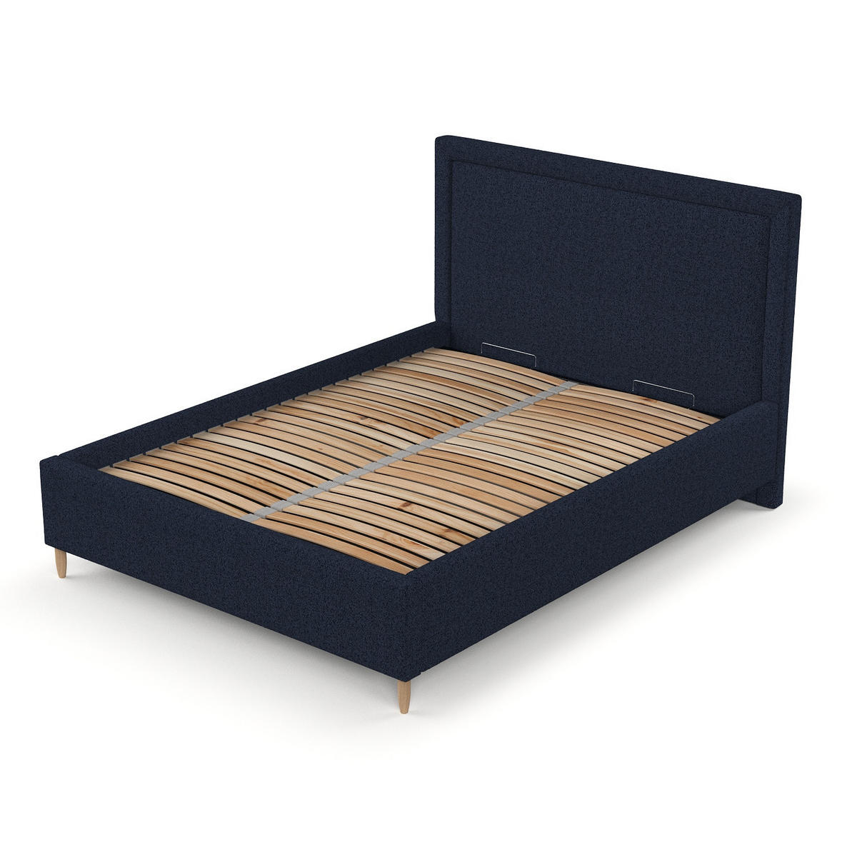 POLSTERBETT Vega 180/200 cm Marineblau im Riva Stoff - Naturfarben/Dunkelblau, Holz/Holzwerkstoff (180/200cm) - AltaBeds