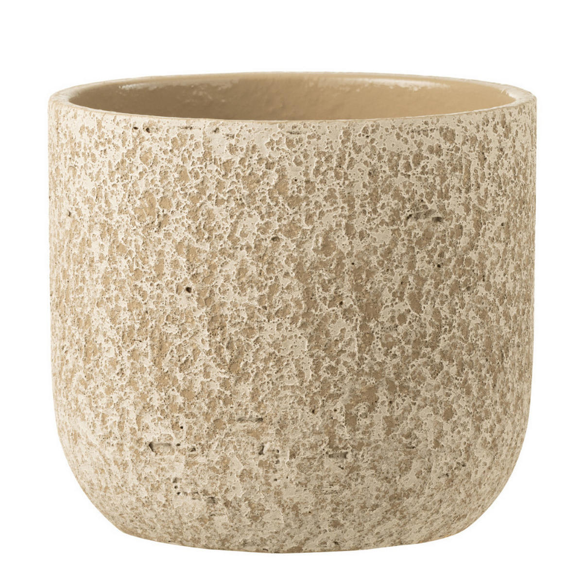 BLUMENTOPF RAU - Töpferei - Beige - L - Ø 22 cm - Beige, Keramik (22/20cm) - J-Line