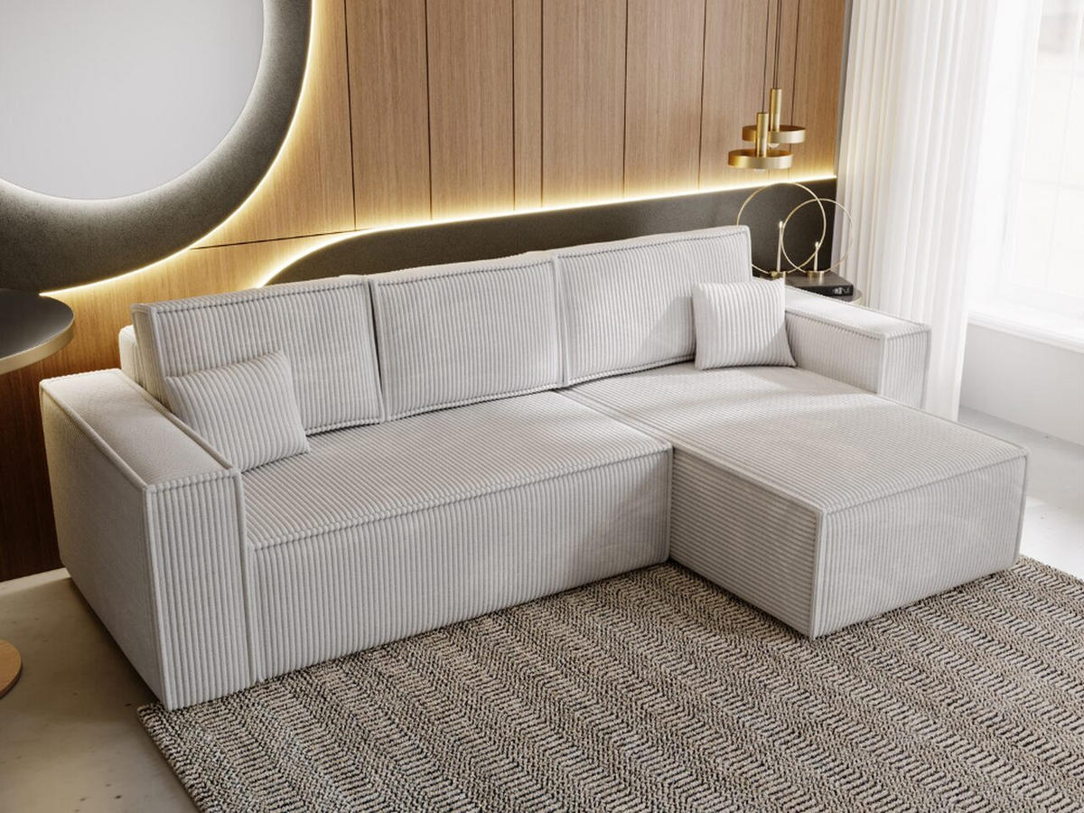 ECKSOFA Prato XL Hellgrau - Hellgrau/Schwarz, Holz/Kunststoff (280/170cm) - Graingold