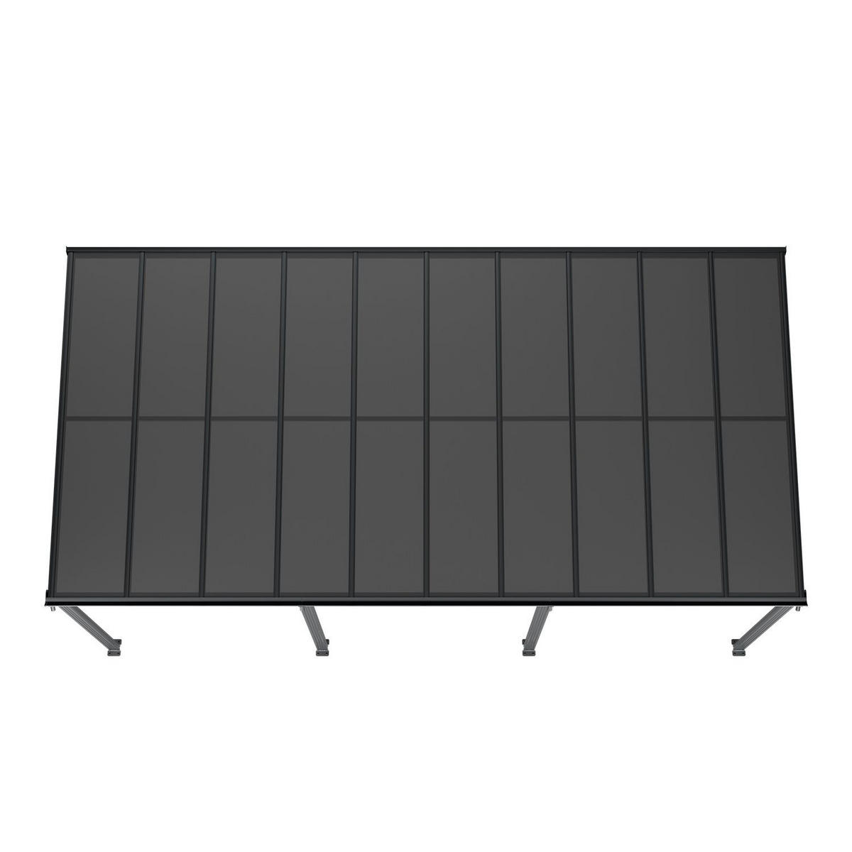 TERRASSENDACH Borneo Aluminium 6x3m dunkelgrau - Dunkelgrau, Metall (618/178/303cm) - Juskys