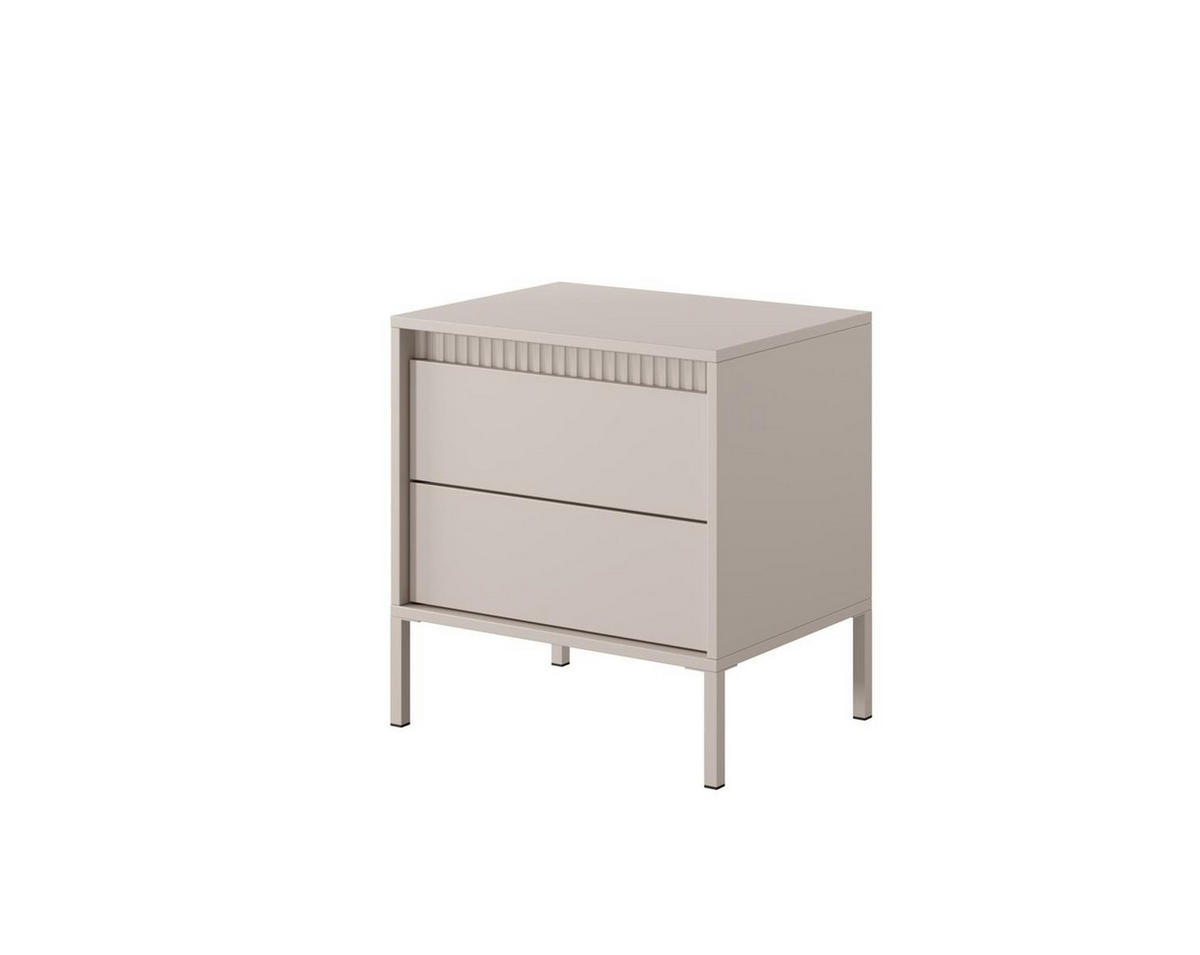 NACHTTISCH Senso Beige, mit Schubladen - Beige, Holzwerkstoff/Metall (54/56/40cm) - Bettso