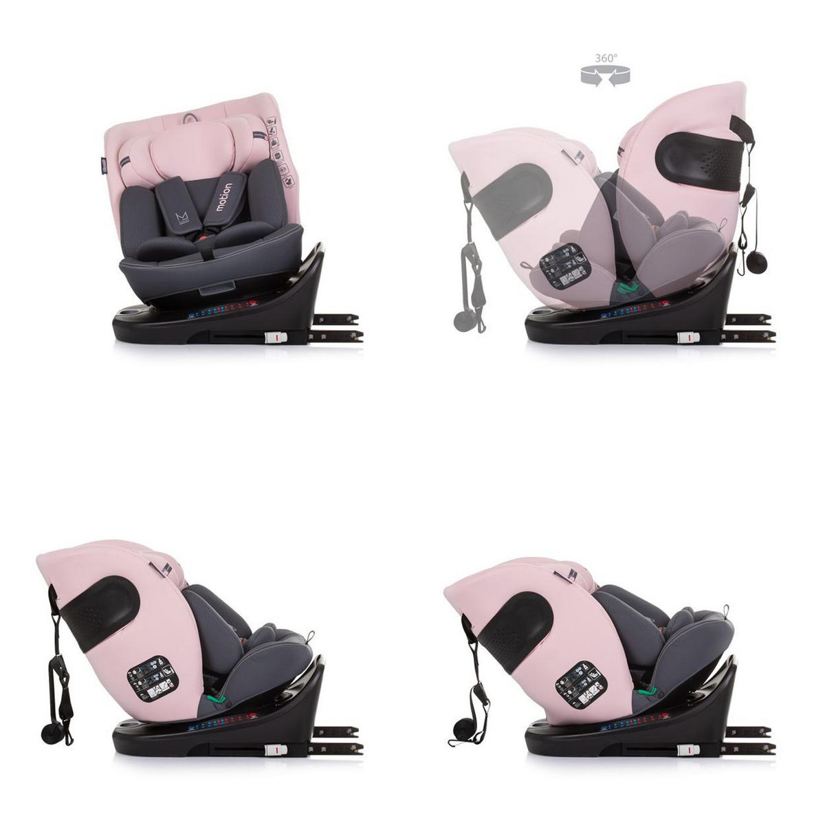 KINDERSITZ i-Size Motion rosa (40 - 150 cm) Isofix 360° drehbar verstellbar - Rosa, Kunststoff (44/81/55cm) - Chipolino