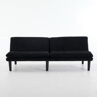 SOFA mit 3-stufig verstellbarer Rückenlehne Schwarz 2-Sitzer - Schwarz, Holzwerkstoff (168/67/86cm) - Meubliv