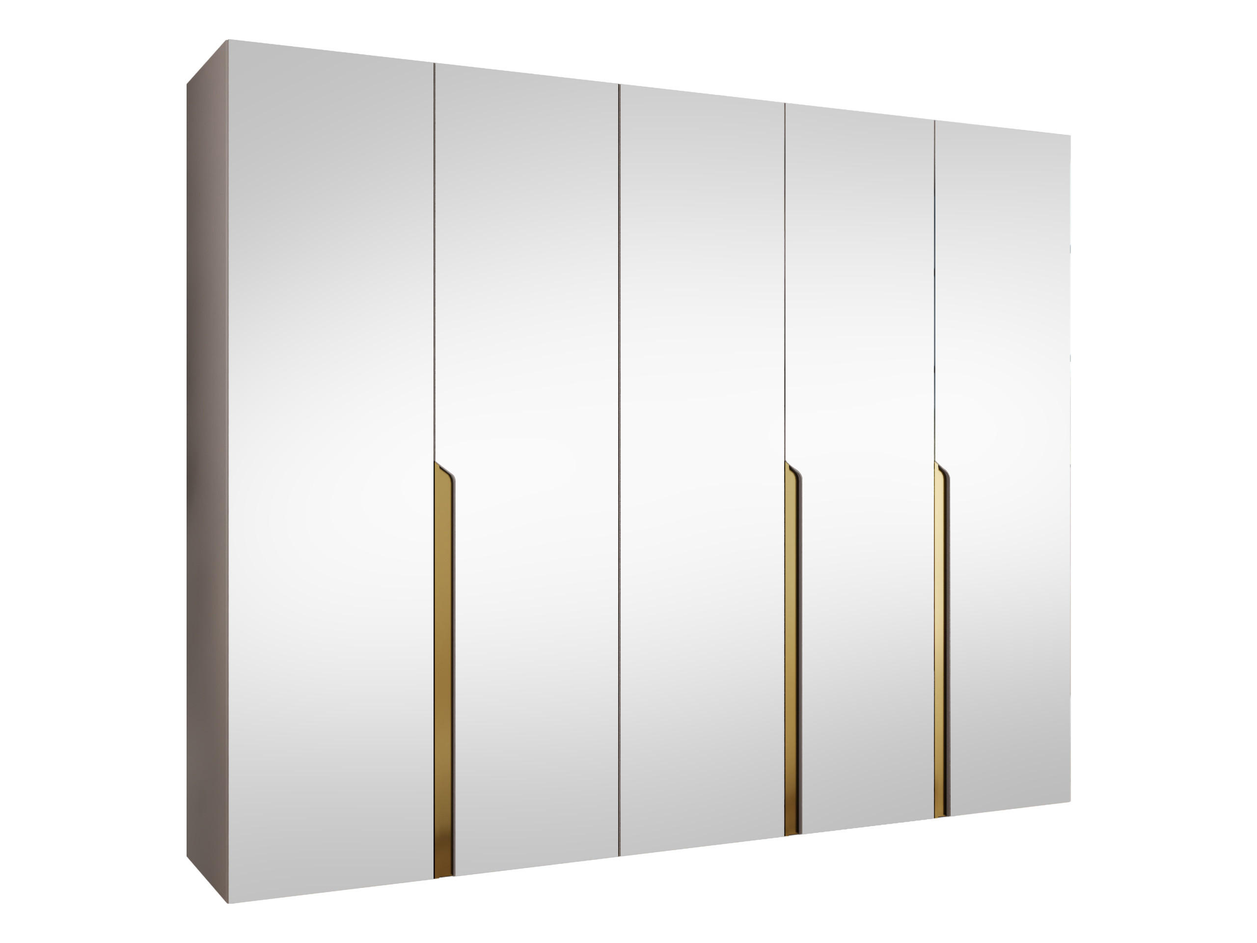 DREHTÜRENSCHRANK Mila III 250 - Kaschmir/Goldfarben, Holzwerkstoff/Kunststoff (250/202/52cm) - MIRJAN24