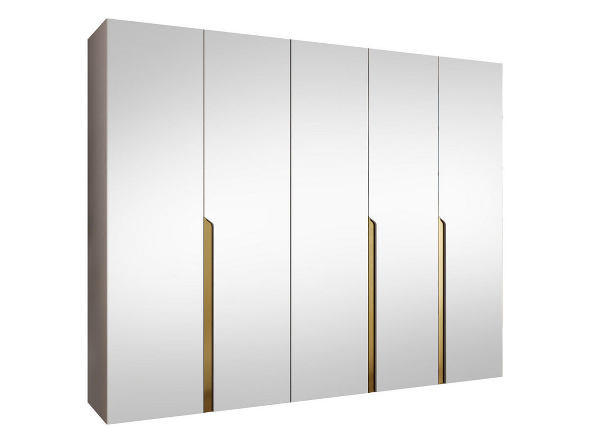 DREHTÜRENSCHRANK Mila III 250 - Kaschmir/Goldfarben, Holzwerkstoff/Kunststoff (250/202/52cm) - MIRJAN24