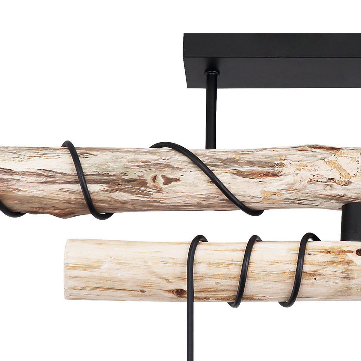 HÄNGELEUCHTE Holzbalken Braun - Braun, Holz (90/14/100cm) - Globo Lighting