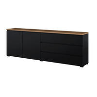 SIDEBOARD Liko Černá a dřevěná - černá, kompozitní dřevo (200/67.9/34.5cm) - Petits-meubles
