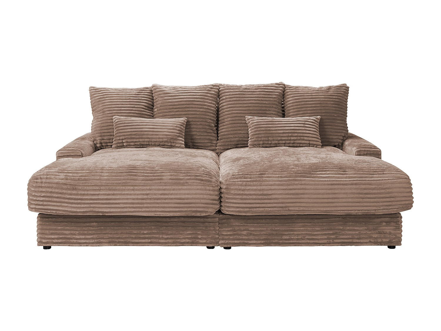 SOFA ohne Schlafmöglichkeit - 3 Personen - Samt - Taupe - - Taupe, Textil (232/85/170cm) - Vente-Unique