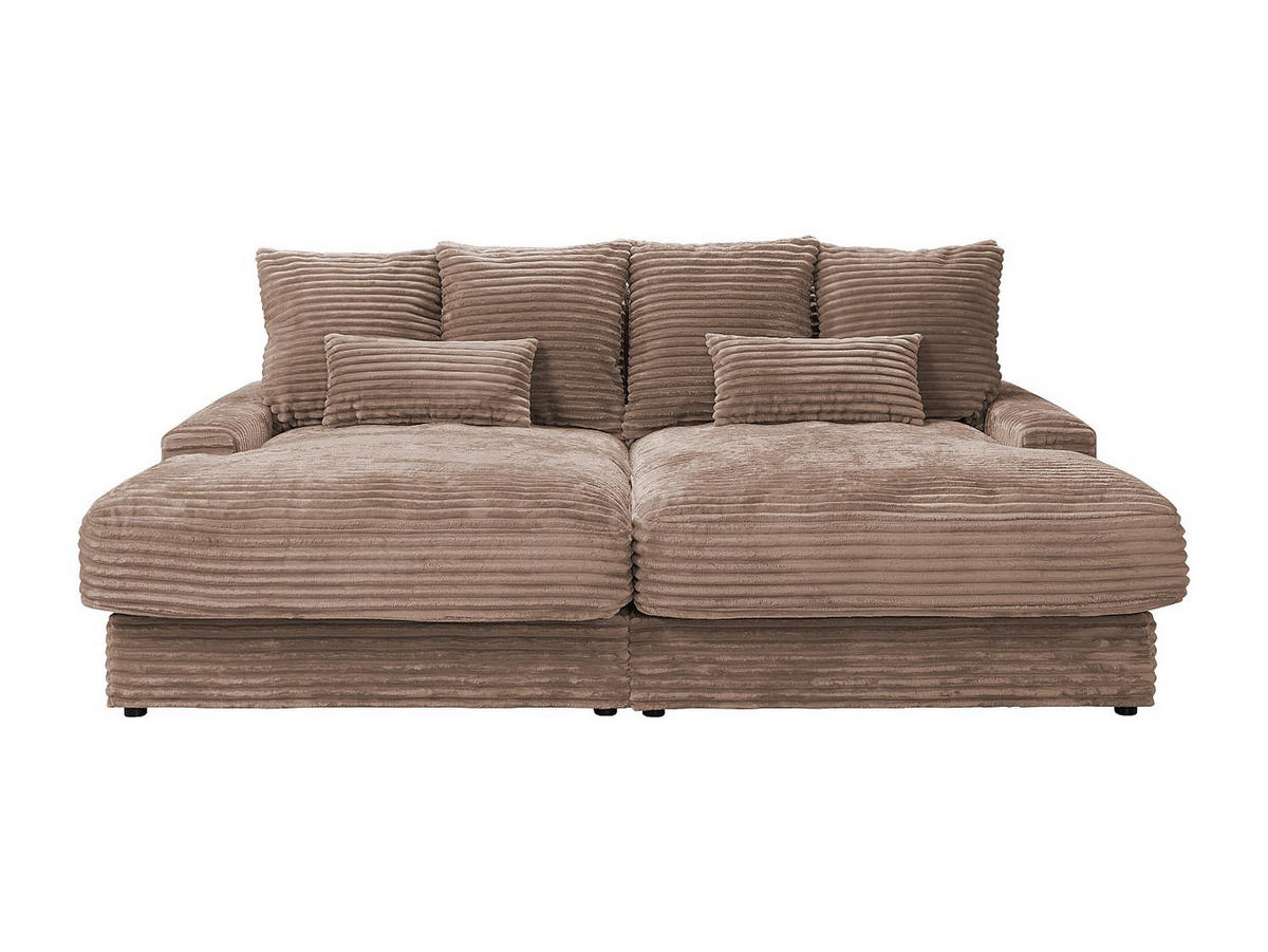 3-SITZER-SOFA mit bequemer tiefer Sitzfläche aus grobem Cordstoff in Taupe CALAZO - Braun, Textil (232/85/170cm) - Vente-Unique