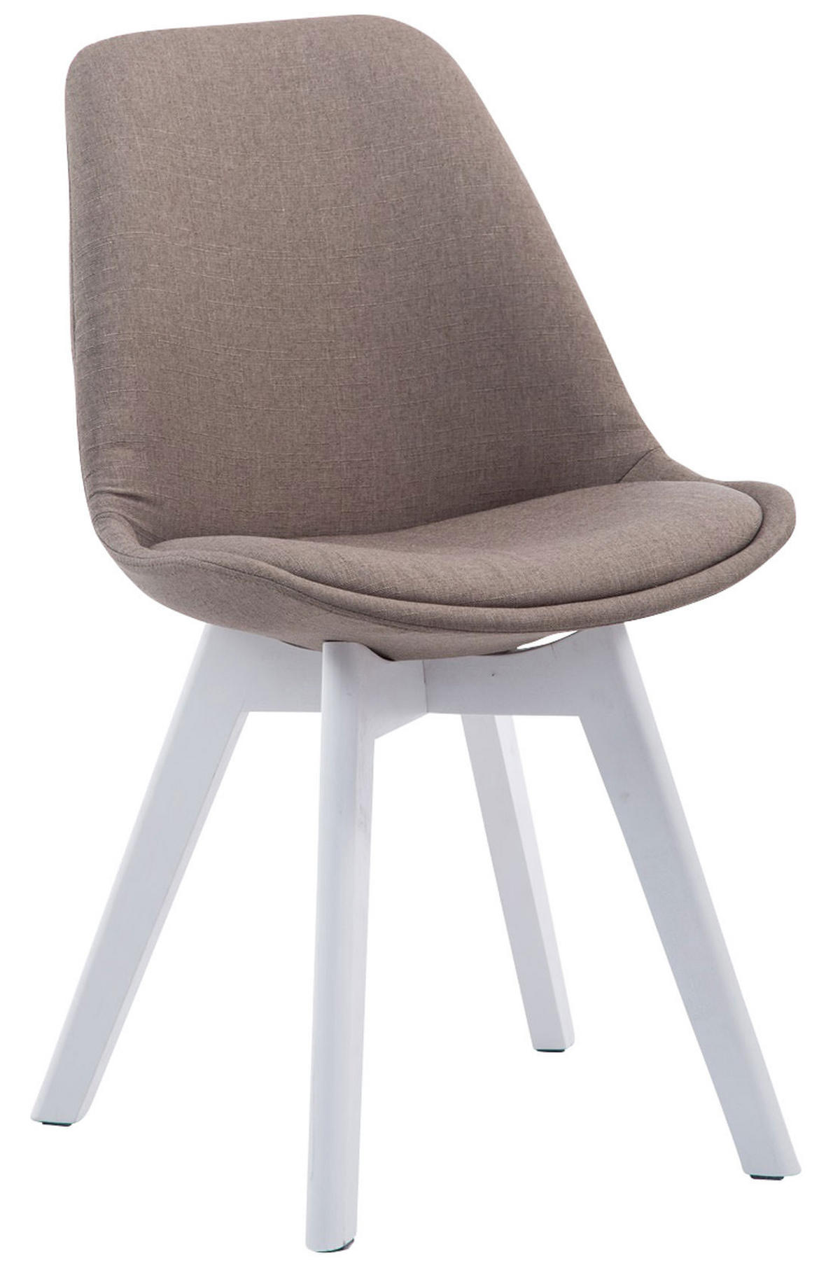 STUHL 4er Set Stoff taupe - Taupe/Weiß, Holz/Textil (48/84/55cm) - CLP