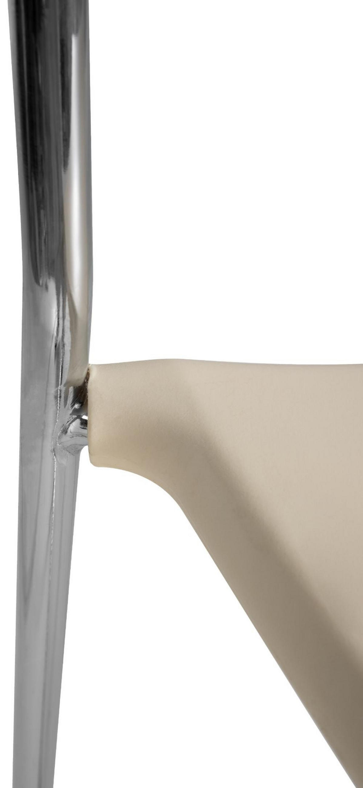 BARHOCKER 4er Set Metall creme - Chromfarben/Creme, Metall (43/114/41cm) - CLP