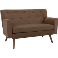 SOFA Arne Cord 2-Sitzer 120x74x81cm Cord Dunkelbraun Couch - Dunkelbraun, Kunststoff (120/81/74cm) - DELUKE