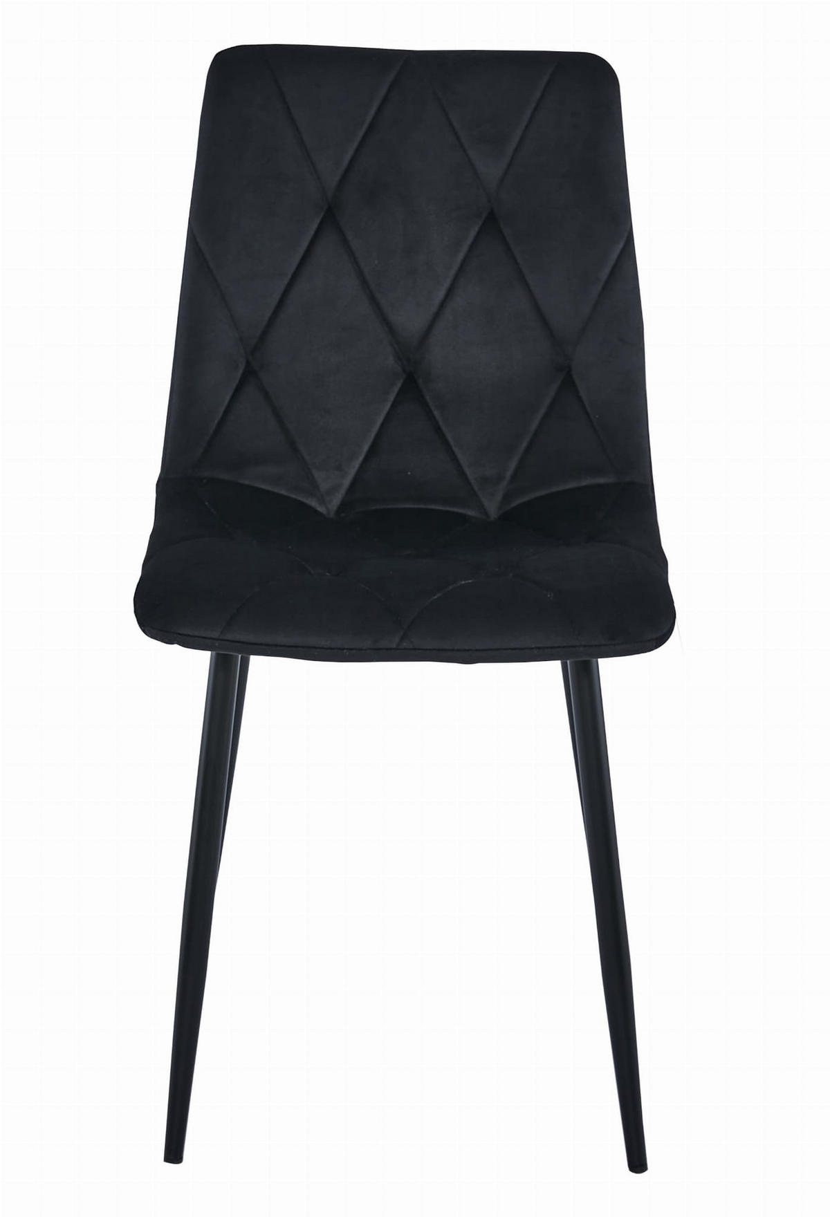 ESSZIMMERSTUHL TYRA schwarzer Sitz, schwarze Beine - Schwarz, Textil (44.5/87/54.5cm) - Valora