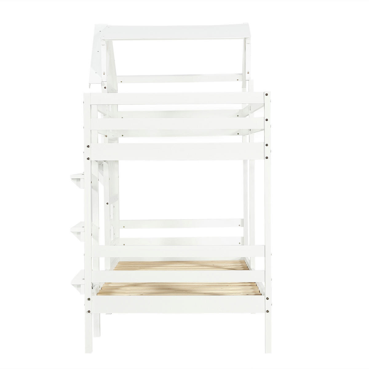 HAUSBETT 90/200 cm Weiß - Weiß, Holz/Holzwerkstoff - Raumix