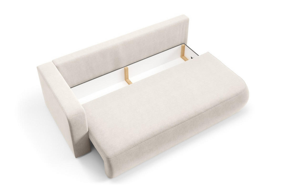 SCHLAFSOFA mit Bettkasten Beige - Beige/Schwarz, Holz/Holzwerkstoff (228/82/106cm) - Furnisell