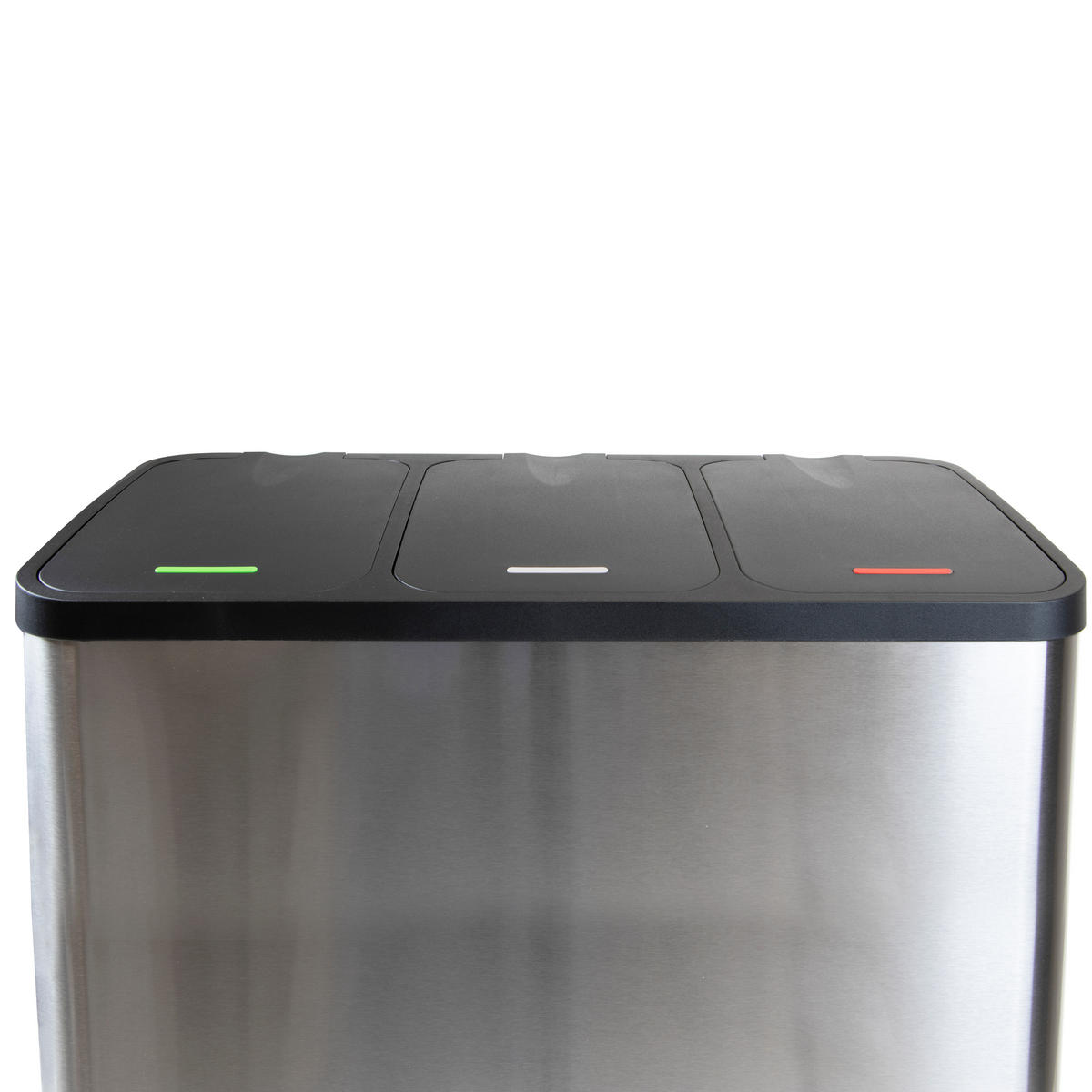 RECYCLINGBEHÄLTER für Outdoor, mit Fächern, Deckelöffnung mit Fußpedal, 3x9Liter, Edelstahl - Edelstahlfarben, Metall (49/37/58cm) - EMUCA