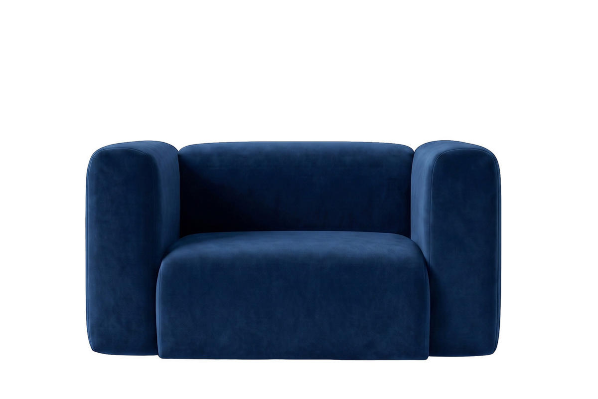 WOHNZIMMERSESSEL Aus Velvet-Stoff Bluvel, Tintenblau, GRETA - Blau, Holz (137/70/89cm) - Kaiser Möbel