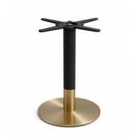 TISCHBEIN, Schwarz und Gold - Schwarz, Metall (72/2.5/72cm) - Oviala