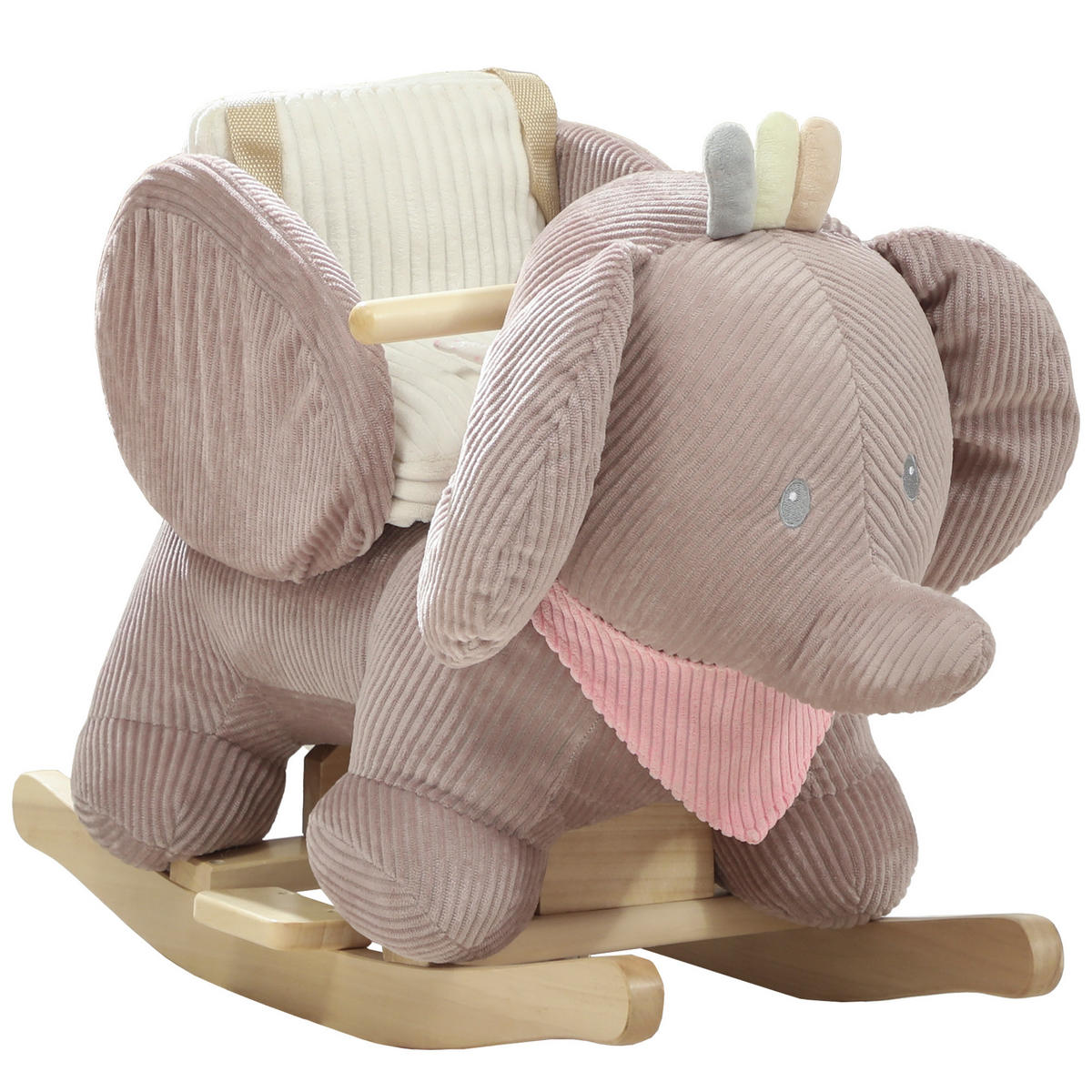 SCHAUKELTIER Elefant-Schaukel interaktive Tiergeräusche weiche Füllung Braun - Braun, Textil (35/50/65cm) - AIYAPLAY