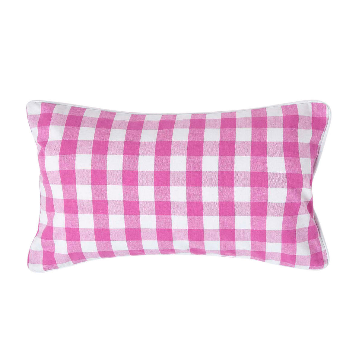 KISSENHÜLLE Karo-Muster 30/50 cm, 100% Baumwolle - Rosa, Textil (30/50cm) - Homescapes