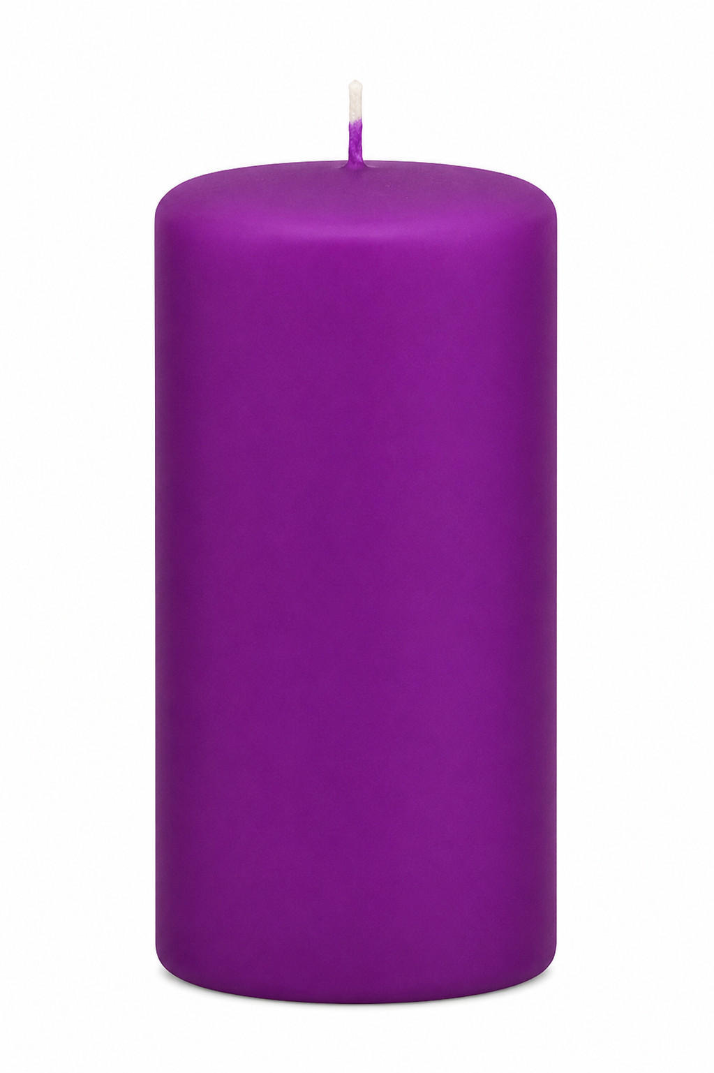 STUMPENKERZEN Samt-Lack Purple Lila 12 x 6 cm, 4er Set - Lila, Paraffin (6/12/12cm) - Kopschitz Kerzen