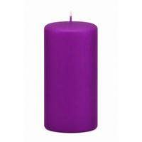 STUMPENKERZEN Samt-Lack Purple Lila 12 x 6 cm, 4er Set - Lila, Paraffin (6/12/12cm) - Kopschitz Kerzen