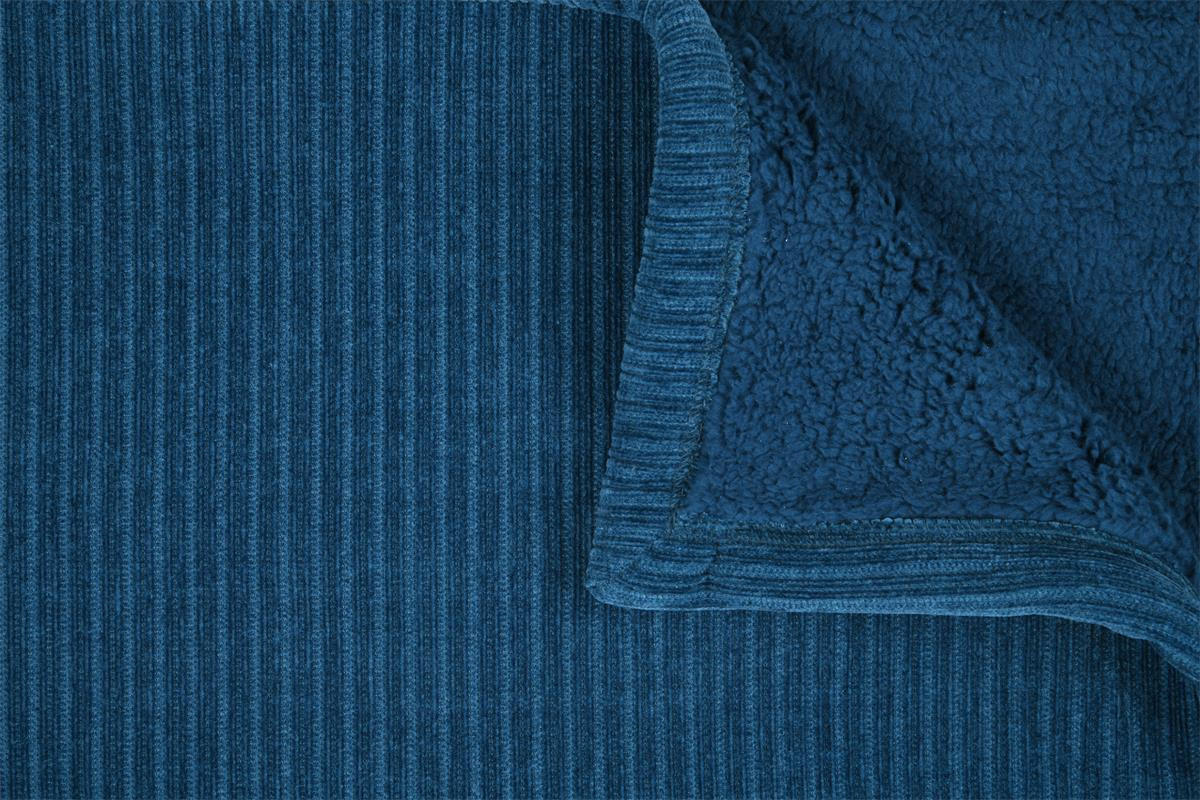PLÜSCHDECKE Clayton 130/160 cm - Blau, Textil (160/130cm)