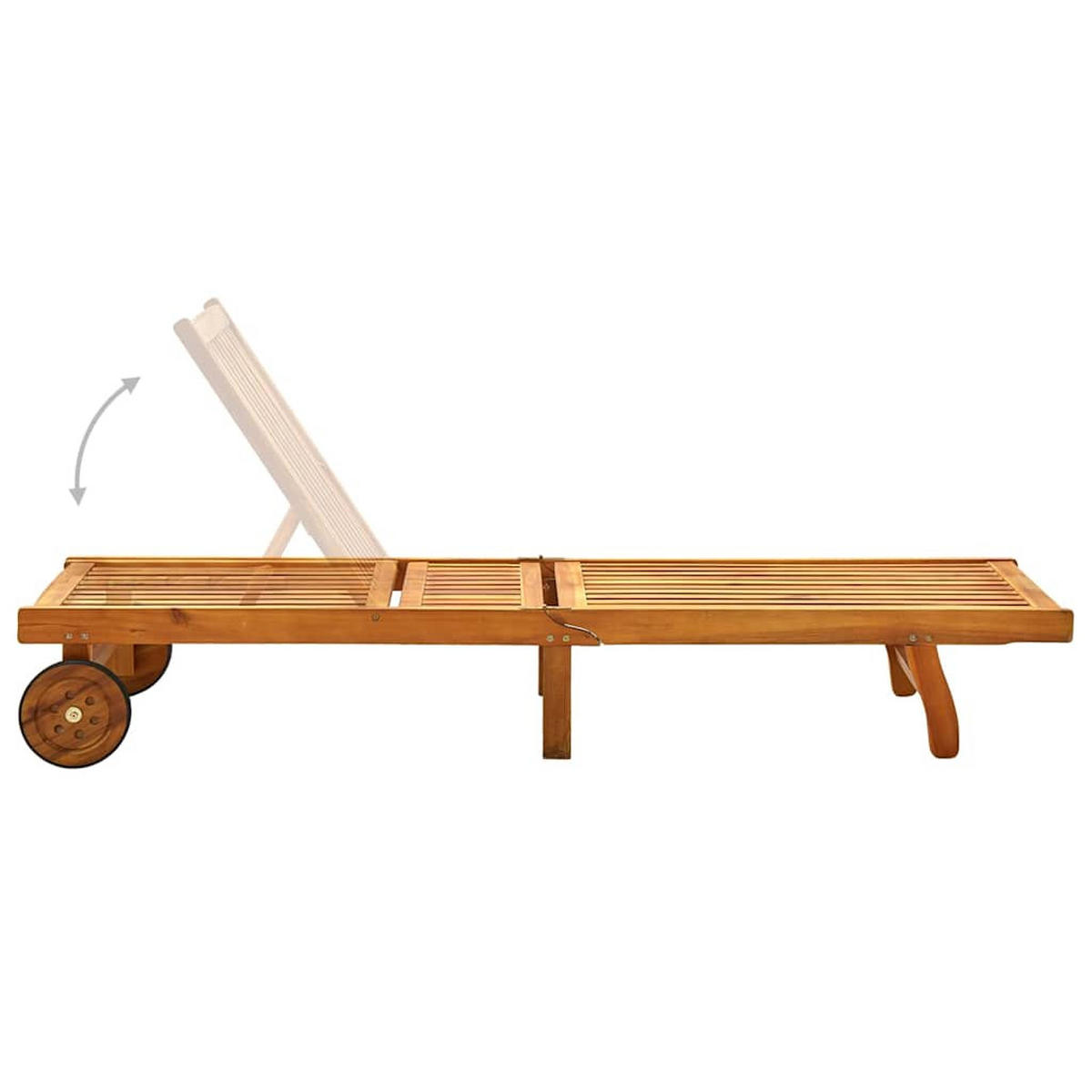 SONNENLIEGE Akazie Massivholz - Braun, Holz (63/85/199cm) - vidaXL