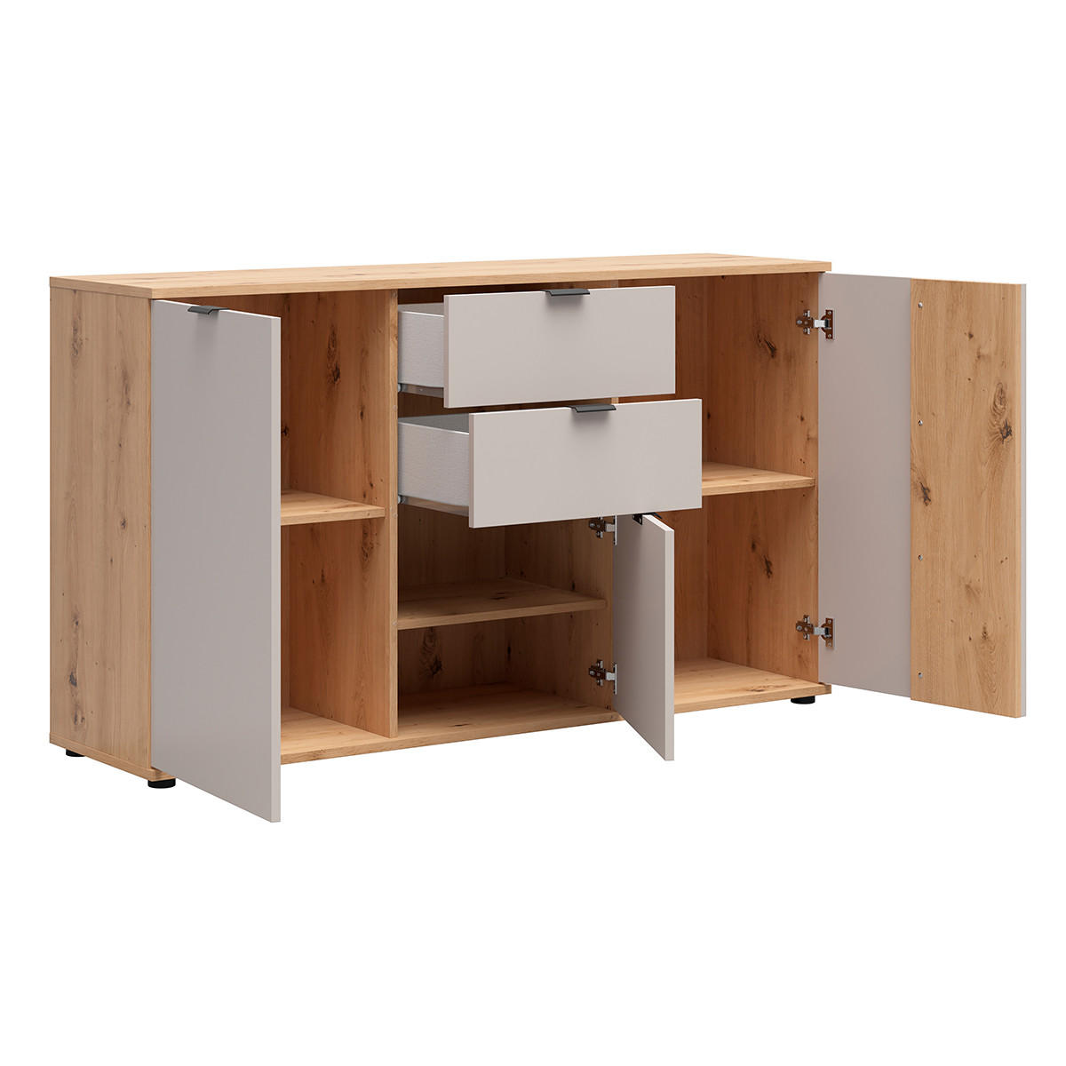 SIDEBOARD Ezra Kaschmir und Holz - Beige, Holzwerkstoff (150.5/87/40cm) - Petits-meubles