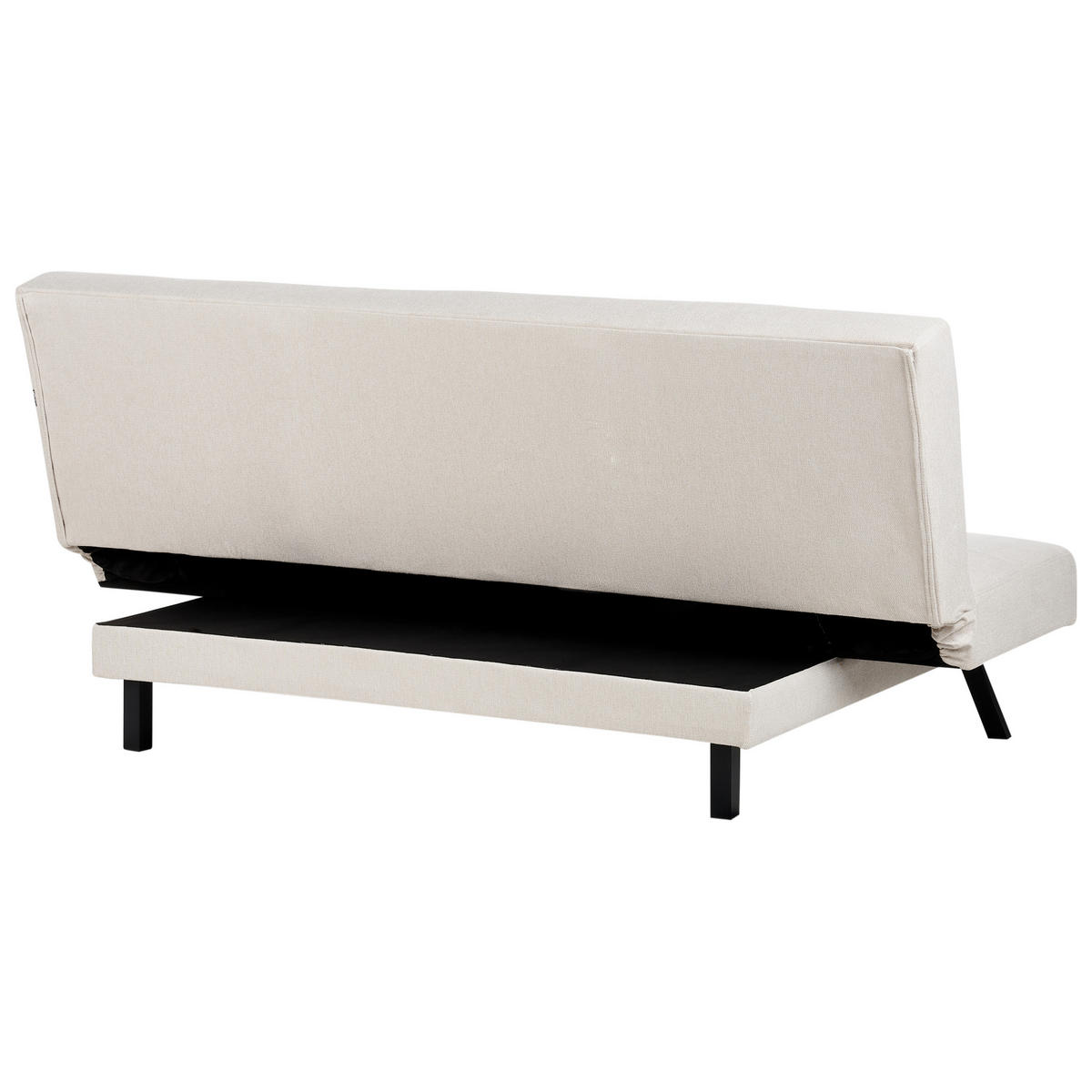 3-SITZER-SCHLAFSOFA cremeweiß Leeds - Schwarz/Weiß, Textil (188/85/93cm) - Beliani