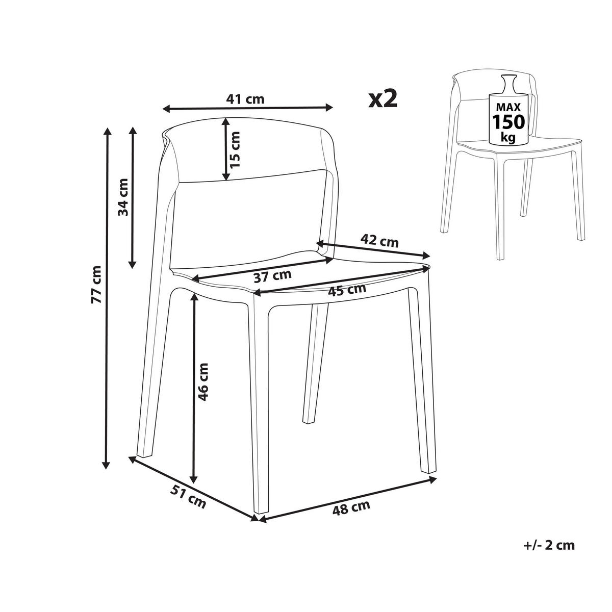 ESSZIMMERSTUHL 2er-Set Kunststoff Grün Somers - Grün, Kunststoff (48/77/51cm) - Beliani