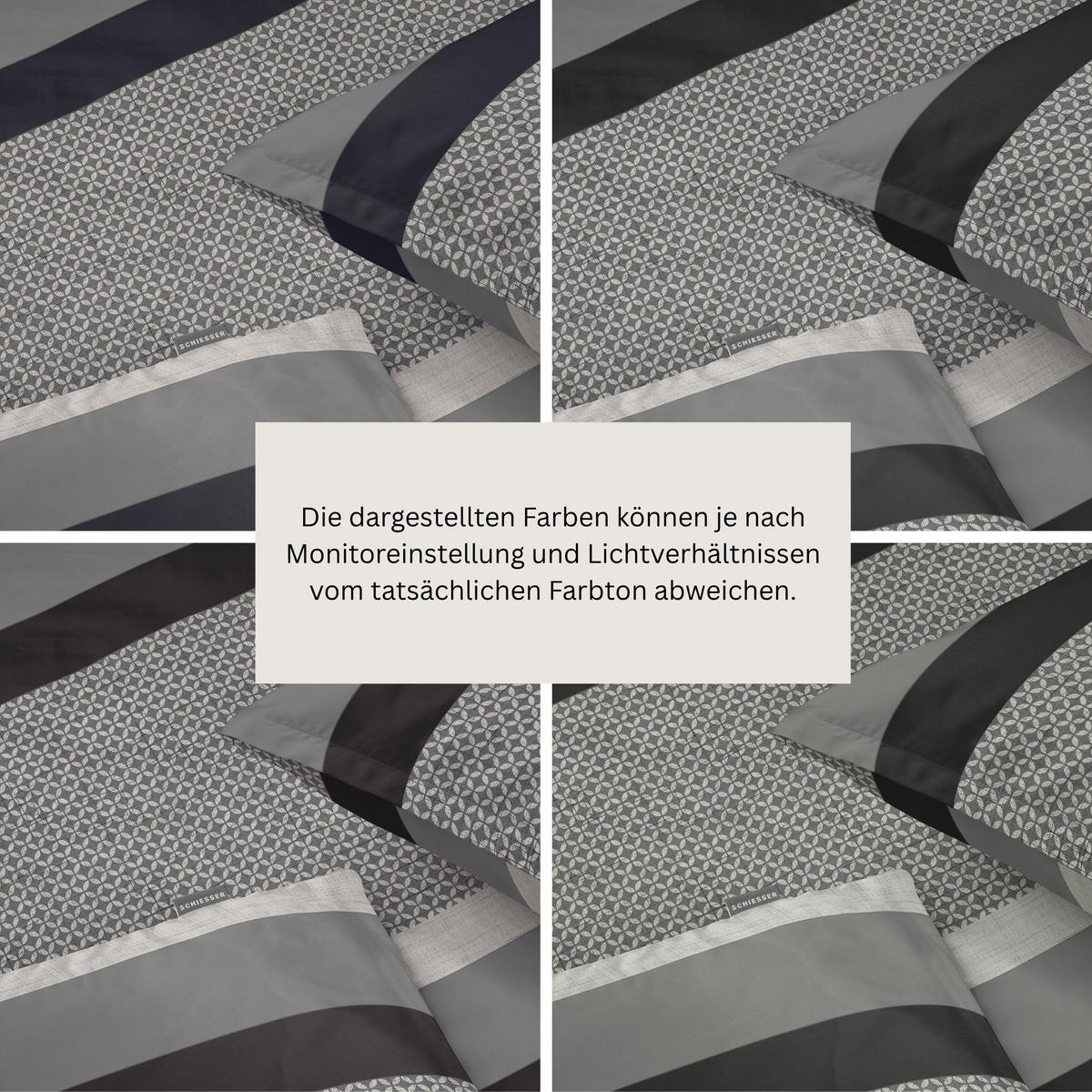 BETTWÄSCHESET Dion - Baumwollsatin - 2-teilig - 135x200 cm - Grau - Grau, Textil (135/200cm) - SCHIESSER