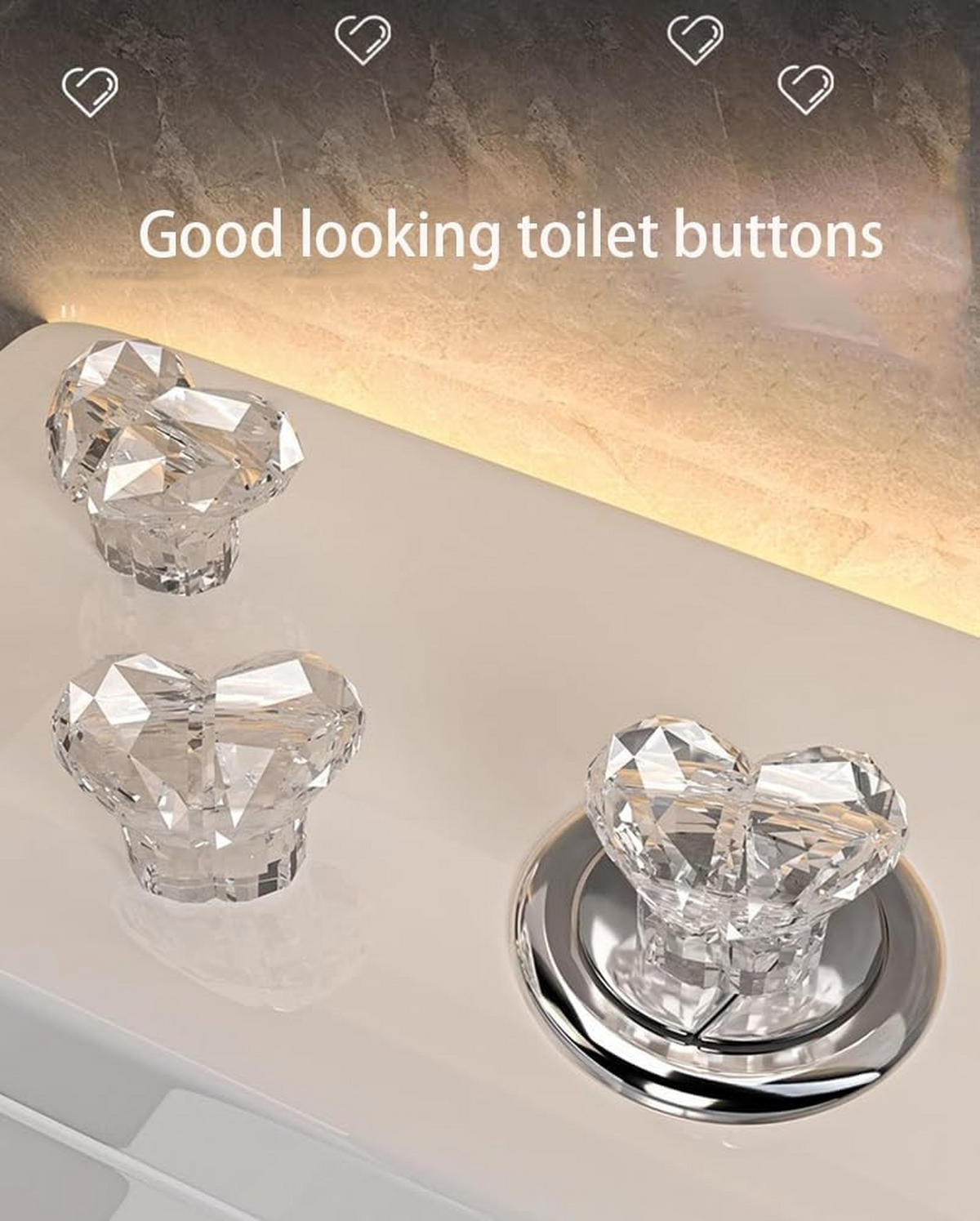 WC-SPÜLTASTE, transparent,4.8/3.6/2.7cm - Klar, Kunststoff (4/4/10cm)