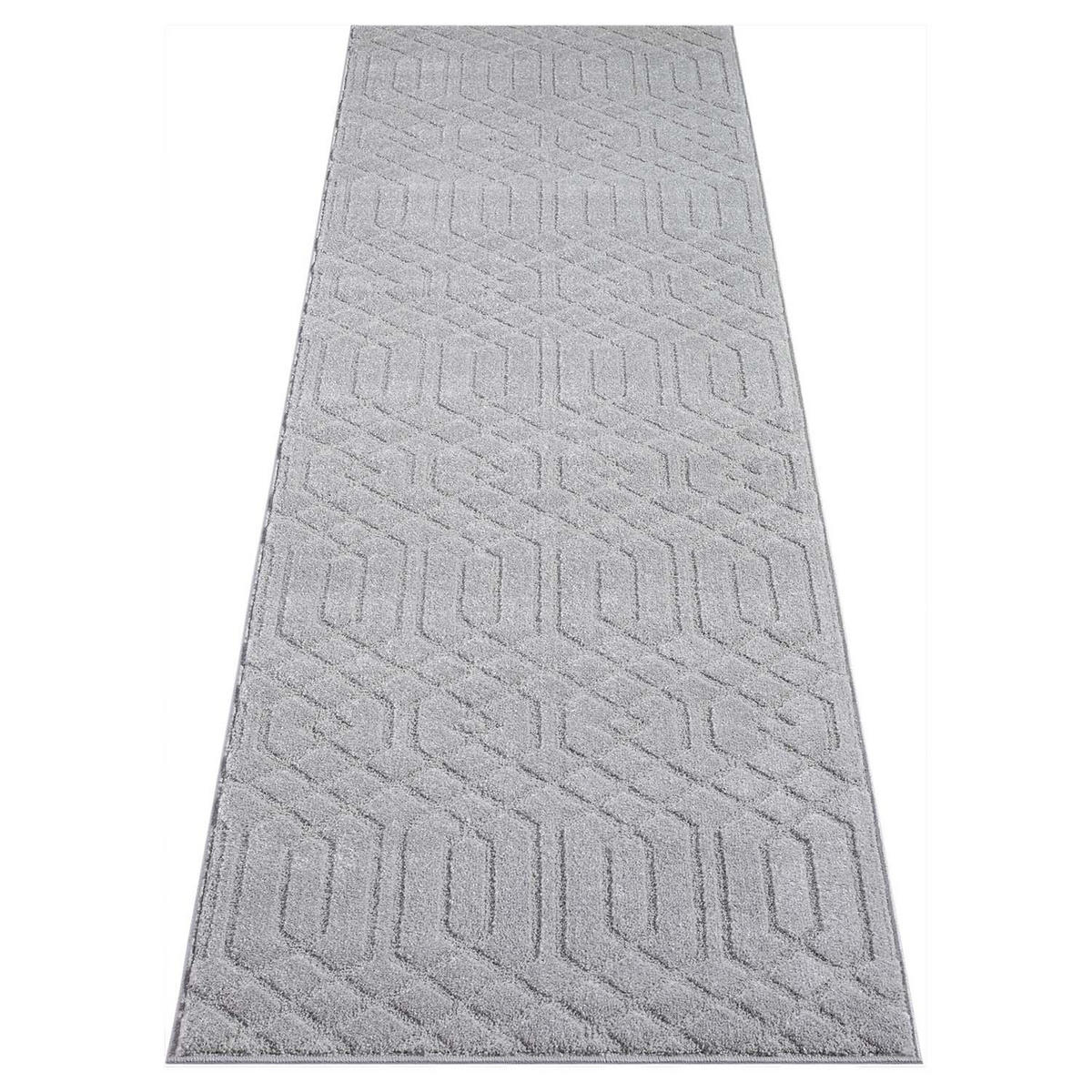 KURZFLOR-TEPPICH Flair 138 Grau 80x300 cm - Grau, Textil (80/300cm) - carpet city