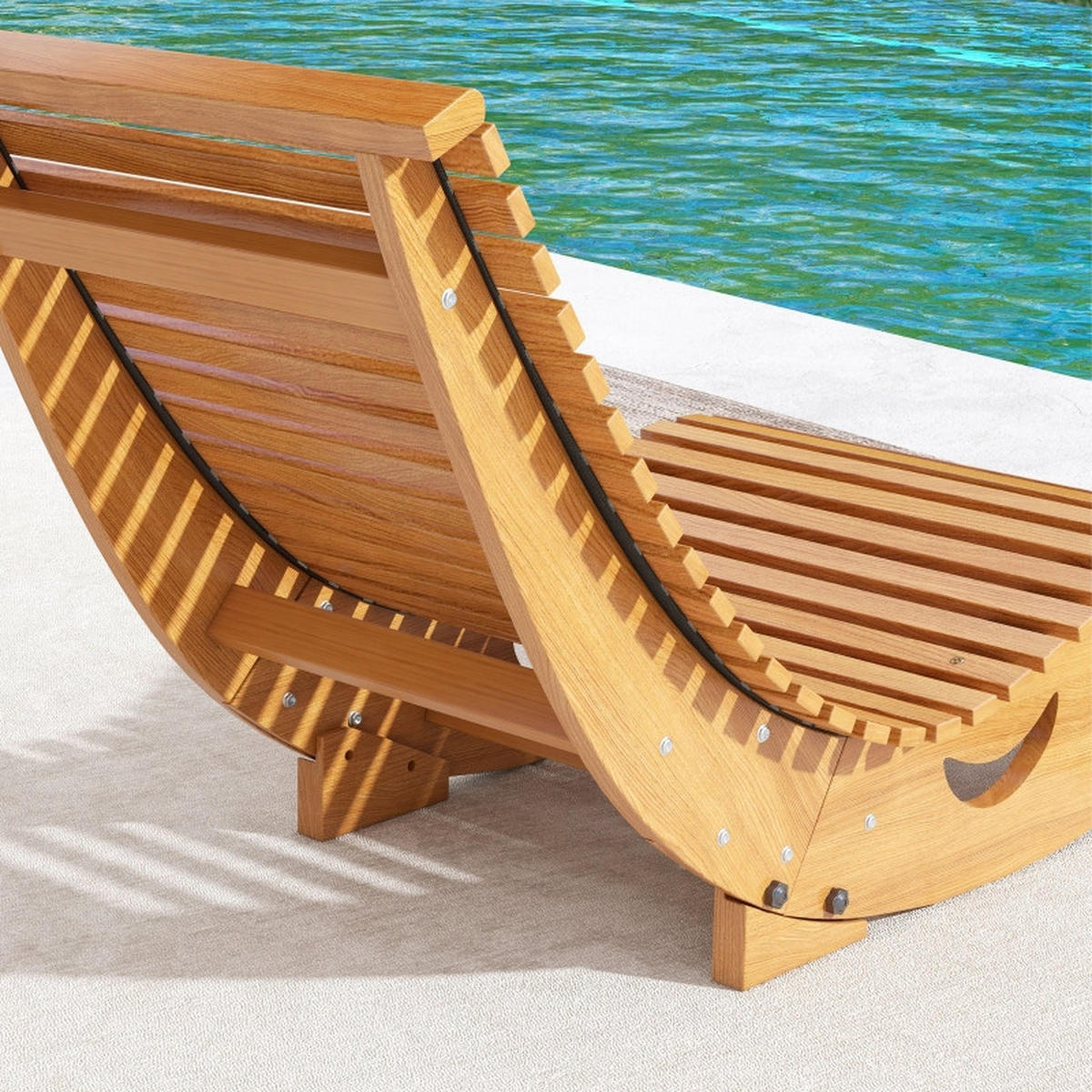 GARTENSCHAUKELSTUHL 130/60/60 cm teak aus Holzwerkstoff mit hoher Lehne - Naturfarben, Holzwerkstoff (60/60/130cm) - OKWISH