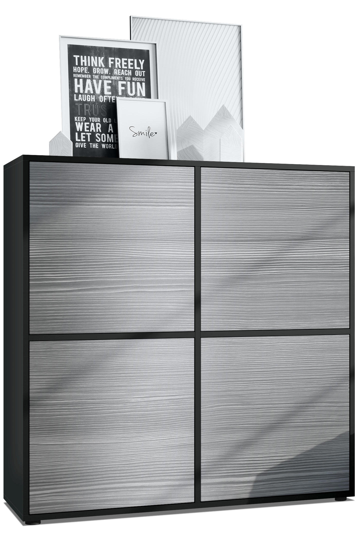 HIGHBOARD Cuba Türen in Avola-Anthrazit - Anthrazit, Holzwerkstoff (104/105.5/35.5cm) - Vladon