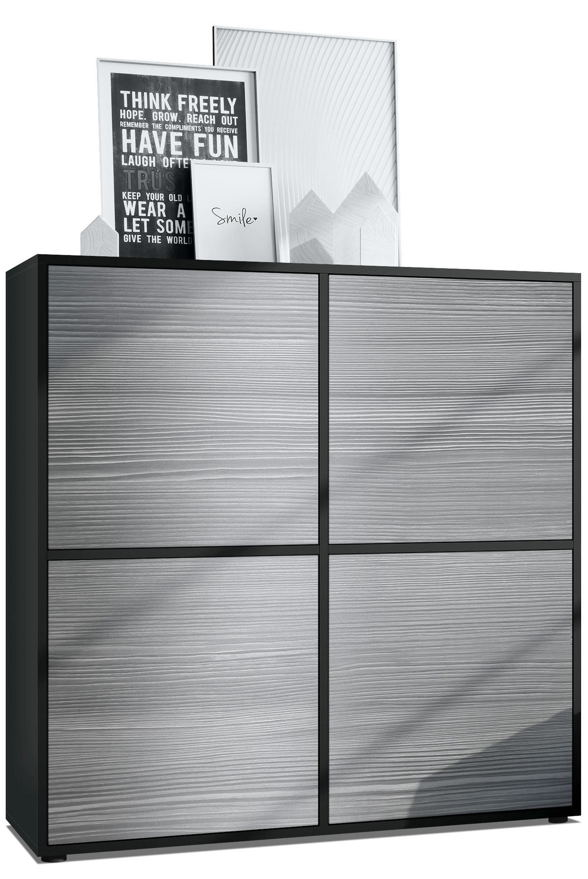 HIGHBOARD Cuba Türen in Avola-Anthrazit - Anthrazit, Holzwerkstoff (104/105.5/35.5cm) - Vladon