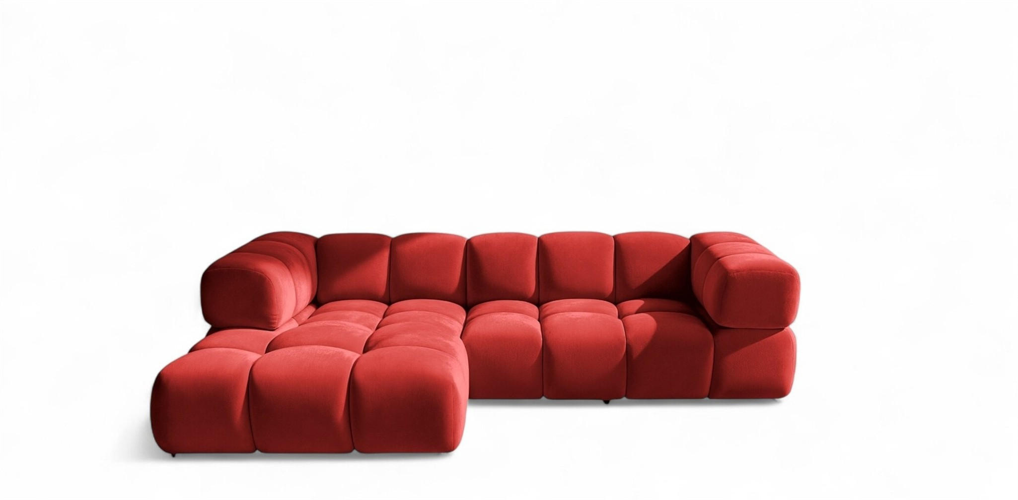 ECKSOFA Blanche In Bluvel - Rot, Holzwerkstoff/Textil (280/150cm) - Fun Möbel