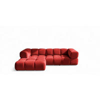 ECKSOFA Blanche In Bluvel - Rot, Holzwerkstoff/Textil (280/150cm) - Fun Möbel