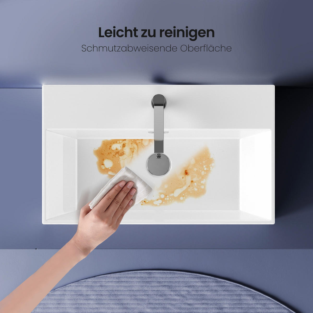 WASCHBECKEN mit Überlauf Weiß 51 / 36 / 13 cm - Weiß, Keramik (36/13/51cm) - EMKE